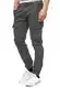Indicode Herren August Cargohose aus Baumwolle mit 6 Taschen   Cargo Chino Hose f. Männer Raven M