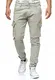 Indicode Herren August Cargohose aus Baumwolle mit 6 Taschen   Lange Regular Fit Cargo Chino Hose Baumwollhose Chinohose Freizeithose Stoffhose aus Stretch Material für Männer Lt Grey M