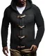 Leif Nelson Herren Strick-Jacke mit Kapuze Slim Fit Grobstrick Moderner schwarzer Herren Hoodie-Sweatjacke-Winterjacke Langarm Grobstrick LN5380 Anthrazit Small