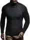 Leif Nelson Herren Strick-Pullover Rollkragen Slim Fit für Winter Sommer Moderner schwarzer Männer Winterpullover Sweatshirt Langarmshirt Herren Basic Hoodie-Shirt LN5295 Schwarz-Anthrazit Medium