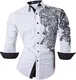 Sportrendy Herren Freizeit Hemden Slim Button Down Long Sleeves Dress Shirts Tops JZS048 White M