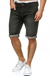 Indicode Herren Caden Jeans Shorts mit 5 Taschen Black