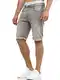 Indicode Herren Caden Jeans Shorts mit 5 Taschen   Herrenshorts Used Look für Männer Lt Grey M