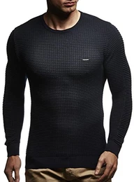 Strickpullover Herren Rundhals (Blau, Größe S) - Dünner Männer Strick Pullover für Winter & Sommer - Coole Crewneck Männer Pullover