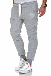 Herren Jogginghose Sporthose Sweatpants Jogger Trainingshose 20002 Hellgrau S