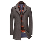 Mirecoo Herren Wollmantel Kurzmantel Winter Jacke Business Kaffeebraun