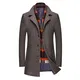 Mirecoo Herren warm Wollmantel Kurzmantel Winter Jacke Business- Gr. M, Kaffeebraun 1