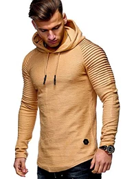 MT Styles Herren Oversize Hoodie Pullover Kapuzenpullover Biker KMT-7421 [Beige, M]