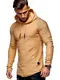 MT Styles Herren Oversize Hoodie Pullover Kapuzenpullover Biker KMT-7421 [Beige, M]
