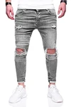 Rello & Rees Herren Destroyed Jeans Hose JN-3299 Grau (JN-3299)