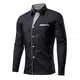 Rmine Herren Langarm Hemd Bügelleicht für Freizeit Business M-4XL (Schwarz, M)