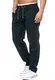 Indicode Herren Veneto Stoffhose aus 55% Leinen & 45% Baumwolle m. 4 Taschen   Lange sportliche Regular Fit Hose Moderne Baumwollhose Leinenhose Bequeme Freizeithose f. Männer Navy M