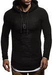Leif Nelson Herren Kapuzenpullover LN8120 weiß/schwarz (LN8120)