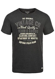 Vadim Herren T-Shirt Kurzarm Shirt mit Print und Rundhalsausschnitt, Größe:M, Farbe:Charcoal (70818)