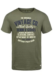 Vadim Herren T-Shirt Kurzarm Shirt mit Print und Rundhalsausschnitt, Größe:M, Farbe:Dusty Olive Green (77203)