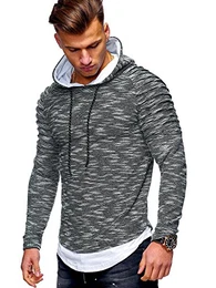 MT Styles Herren 2in1 Oversize Hoodie Biker Feinstrick Pullover Hoodie MT-9121 [Khaki, M]