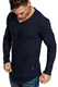 Amaci&Sons Oversize Slim-fit Muscleshirt Vintage Herren Feinstrick Pullover Sweatshirt Crew-Neck 6076 Navyblau M