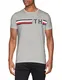 Tommy Hilfiger Herren Striped Logo Graphic Tee T-Shirt, Grau (Cloud Htr 501), Medium
