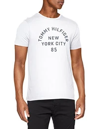 Herren Multi Layered Logo Graphic Tee T-Shirt, Weiß (Bright White 100), Medium