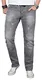 A. Salvarini Designer Herren Jeans Hose Jeanshose Regular Comfort gerades Bein [AS-065 - W32 L30]