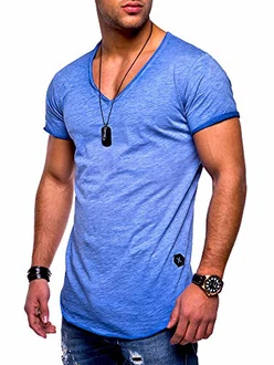 Rello & Reese Herren T-Shirt Kurzarm Basic Oversize V-Neck MT-7102 Blau (MT-7102) Rello & Reese Herren T-Shirt Kurzarm Basic Oversize V-Neck MT-7102 Blau (MT-7102)
