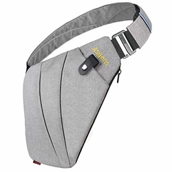 Asgens Mehrzweck Anti-Diebstahl Versteckte Sicherheitstasche Unterarm Schulter Achselhöhle Kuriertasche Sport Freizeit Brust Tasche Tragbarer Rucksack Silber