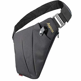 Umhängetasche Sport Brusttasche Praktische Anti-Diebstahl-Sicherheits-Umhängetasche Wasserdichte Umhängetasche Tragbar für Jugendliche und Erwachsene Reisen im Freien(Schwarz/Für Linkshänder)