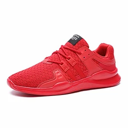 Herren Sportschuhe Atmungsaktiv Gym Turnschuhe Leichtgewicht Laufschuhe Lace Up Freizeitschuhe Trainer Outdoor Sneaker Shoes, A Rot, 39 EU