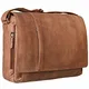 STILORD ''''Elias'''' Ledertasche Herren Umhängetasche Unitasche Laptoptasche 15.6 Zoll Aktentasche Bürotasche Büffel Leder, Farbe:Cognac - Hellbraun