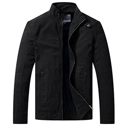 WenVen Herren Outdoor Jacke Schwarz
