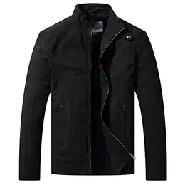 Herren Leicht Outdoor Jacke Lässige Freizeit Windjacke Klassisch Militär Jacke Militärfracht Oberbekleidung Schwarz M