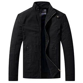 WenVen Herren Outdoor Jacke Schwarz