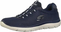 Herren Summits Slip On Sneaker, Navy Mesh Trim, 39 EU