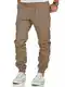 Amaci&Sons Herren Stretch Jogger Cargo Chino Jeans Hose 7006 Beige W34