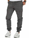 Amaci&Sons Herren Stretch Jogger Cargo Chino Jeans Hose 7006 SAN ANTONIO Dunkelgrau