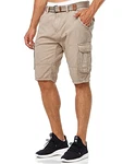 Indicode Herren Monroe Cargo ZA Shorts Greige