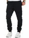 Amaci&Sons Herren Stretch Jogger Cargo Chino Jeans Hose 7007 Navyblau W30