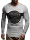 Leif Nelson Herren Pullover Strickpullover Hoodie Sweatshirt Kapuzenpullover Longsleeve Langarm Sweater Rundhals Crew Neck Feinstrick; Größe M, Ecru-Grau