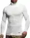 Leif Nelson Herren Pullover mit Rollkragen Slim Fit Langarmshirt Schwarzer Männer dünner Strickpullover - Sweatshirt Rollkragenpullover - Pulli Sommer LN1670 Ecru Medium