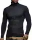 Leif Nelson Herren Pullover mit Rollkragen Slim Fit Langarmshirt Schwarzer Männer dünner Strickpullover - Sweatshirt Rollkragenpullover - Pulli Sommer LN1670 Dunkel Blau Medium