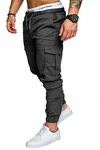 Amaci&Sons Jogger Cargo Herren Chino Jeans Hose 7001 Anthrazit