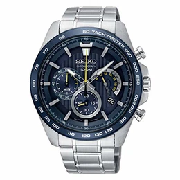 Chronograph Herren-Uhr Edelstahl mit Metallband SSB301P1