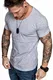 Amaci&Sons Oversize Herren Slim-Fit Crew Neck Basic T-Shirt Rundhals-Ausschnitt 1-0007 Grau Melange M