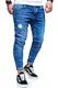 behype. Herren Destroyed Jeans-Hose 80-0100 (32/32, Hellblau)