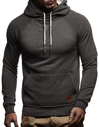 Herren Pullover Hoodie mit Kapuze Moderner Sweatshirt-Pullover Langarm Sweatshirt Slim Fit LN8125 Anthrazit Medium