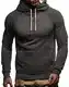 Leif Nelson Herren Pullover Hoodie mit Kapuze Moderner Sweatshirt-Pullover Langarm Sweatshirt Slim Fit LN8125 Anthrazit Medium