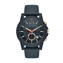 Herren Chronograph Quarz Uhr mit Silikon Armband AX1335
