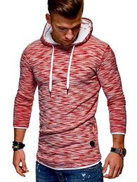 Herren 2in1 Oversize Hoodie Pullover Kapuzenpullover MT-7424 [Rot, M]