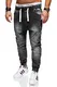behype. Herren Destroyed Jogg-Jeans Hose 80-2089 Dunkelgrau 32