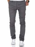 Amaci&Sons Herren Slim Fit Chino Hose Jeans 7100 Dunkelgrau